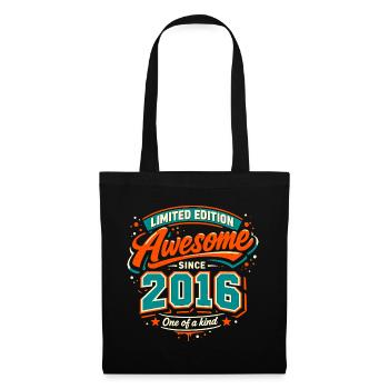 Awesome Since 2016 Limited Edition Geburtstag - Stoffbeutel - Schwarz - Vorne