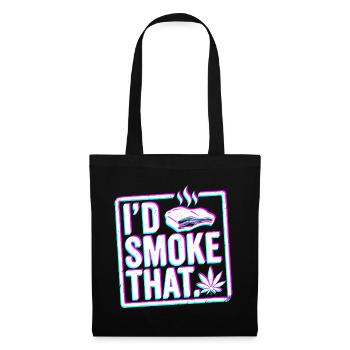 FUMÉE DE BARBECUE glitch, chemise à capuche drôle de barbecue, tasse - Sac en tissu - noir - Devant