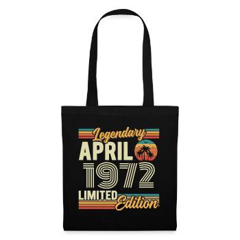 April 1972 54th Anniversary Gift - April 1972 - Tote Bag - black - Front