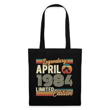 April 1984 42nd Anniversary Gift - April 1984 - Tote Bag - black - Front