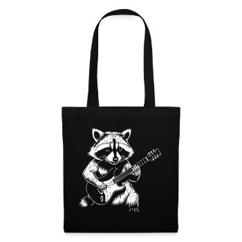 Raccoon Rock Guitar Jam - Tote Bag - black - Front