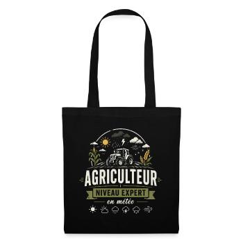 Agriculteur niveau expert météo humour ferme - Sac en tissu - noir - Devant
