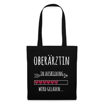Oberärztin Ausbildung Medizinstudium Ärztin - Stoffbeutel - Schwarz - Vorne