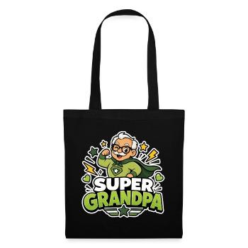 Super Grandpa Superhero Grandpa - Funny Comic Hero - Tote Bag - black - Front