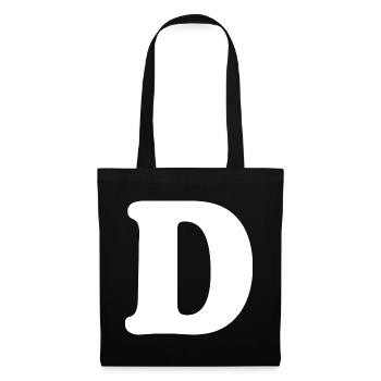Impression de style grand D | Point D | D Logo - Sac en tissu - noir - Devant