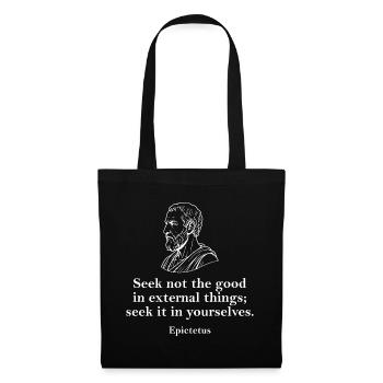 Chercher dans l’art de citation d’Epictète - Sac en tissu - noir - Devant