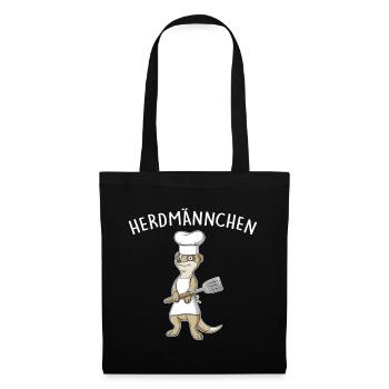 Herdmännchen – Erdmännchen am Grill - Stoffbeutel - Schwarz - Vorne