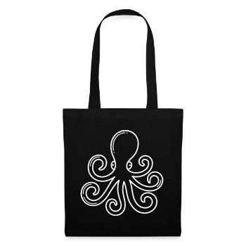 Swirly Oktopus Linienkunst - Stoffbeutel - Schwarz - Vorne