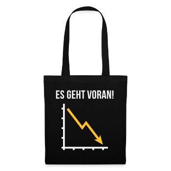 Es Geht Voran! (Fortschritt / Abwärts / NEG 2C) - Stoffbeutel - Schwarz - Vorne
