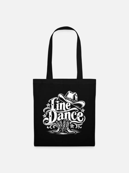 Line Dance Western - Stoffbeutel - Schwarz