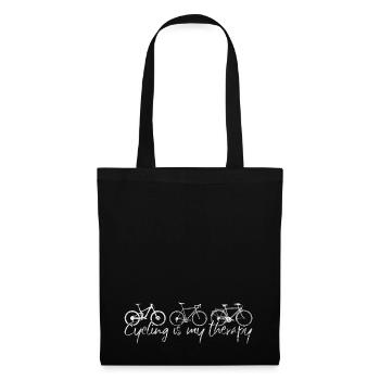 Fahrrad Radsport Cycling is my therapy - Stoffbeutel - Schwarz - Vorne
