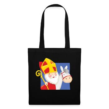 Sinterklaas op Schimmel - Tote Bag - black - Front