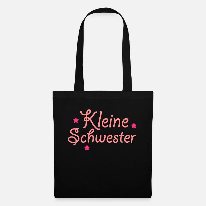 kleine Schwester - Stoffbeutel - Schwarz