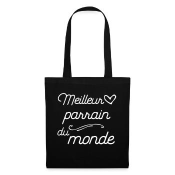 "Meilleur parrain" t-shirt humour parrain - Sac en tissu - noir - Devant