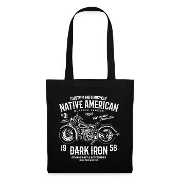 Dark Iron - America Motorcycle Bike Biker Vintage - Tote Bag - black - Front