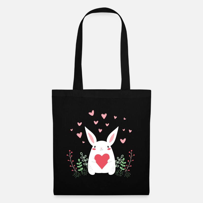 Lapin de l’Est Lapin de Pâques Oreilles de lapin mignon LOL - Sac en tissu - noir