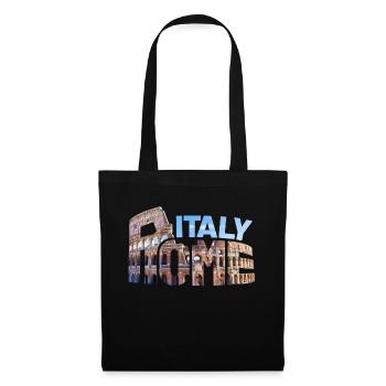 Rom Souvenir Kolosseum Italien Typografie Arena - Stoffbeutel - Schwarz - Vorne
