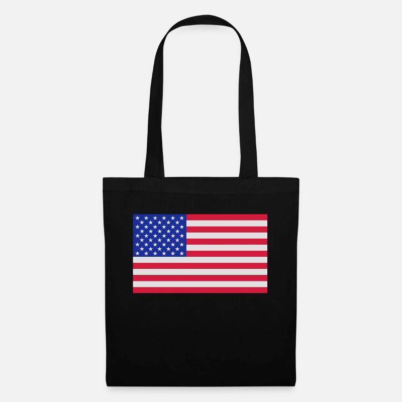 drapeau_etats_unis - Sac en tissu - noir