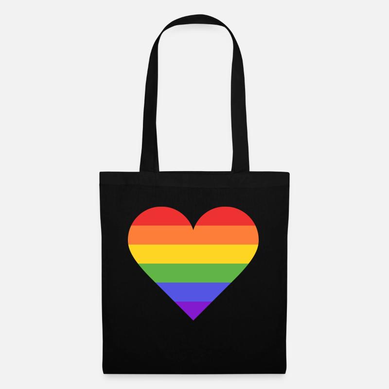 Rainbow Heart - Stoffbeutel - Schwarz