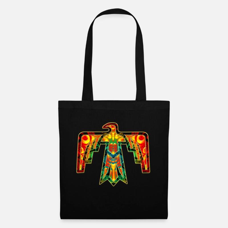 Thunderbird, Donnervogel, Indianer Symbol Totem - Stoffbeutel - Schwarz