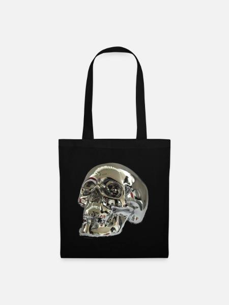 Silber Skull - Stoffbeutel - Schwarz