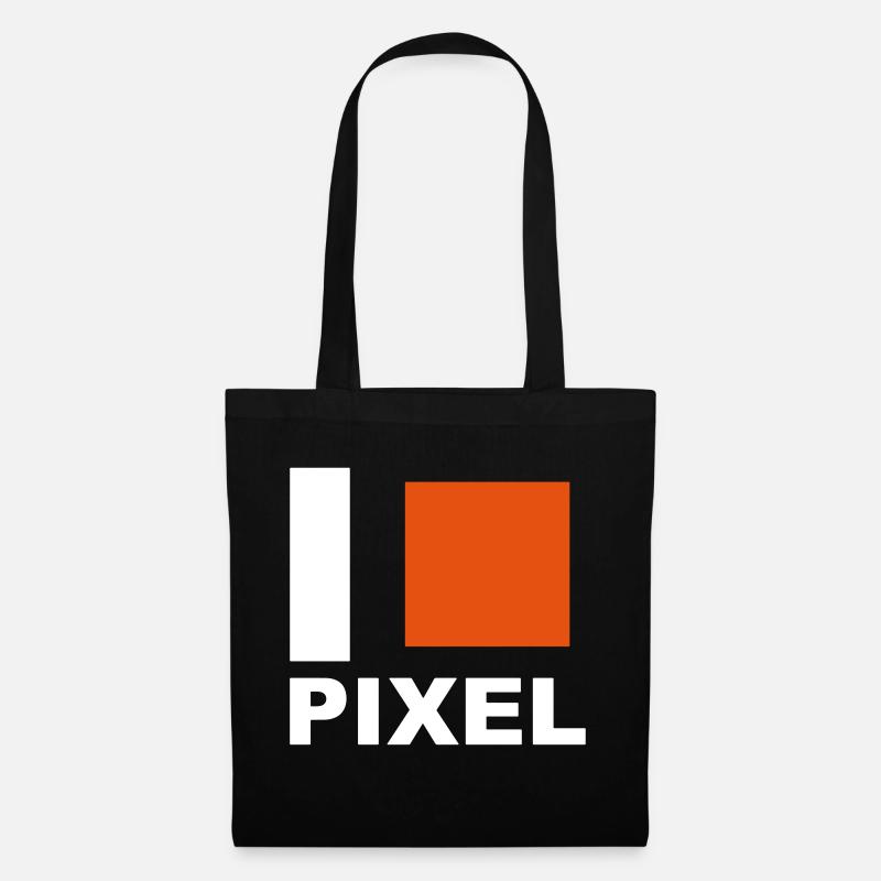 it shirt i love pixel - Stoffbeutel - Schwarz