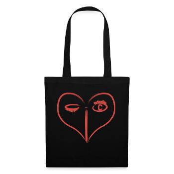 Red Heart - Tote Bag - black - Front