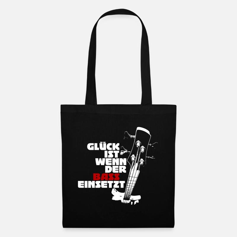Glück ist wenn der Bass einsetzt (weiß) - Stoffbeutel - Schwarz