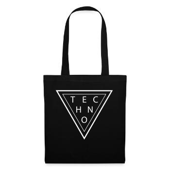 Techno Dreieck T-Shirt Minimal House DJ Geschenk - Stoffbeutel - Schwarz - Vorne