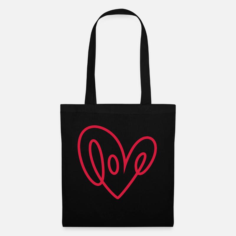 Love Heart Valentinstag Geschenk - Stoffbeutel - Schwarz