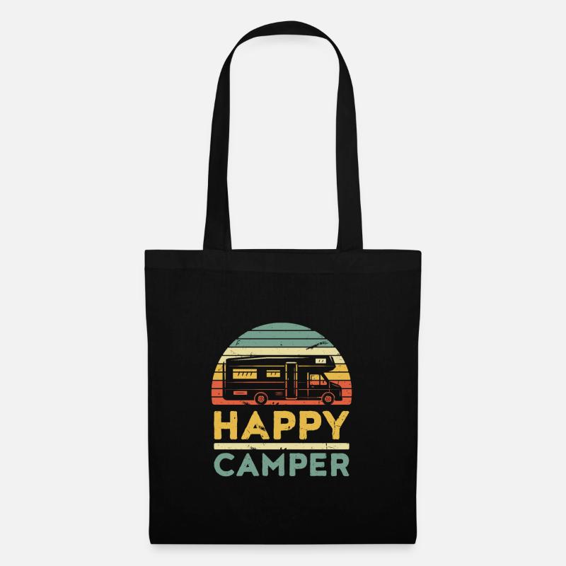 HAPPY CAMPER - Stoffbeutel - Schwarz