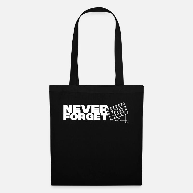 Never Forget Cassette - Stoffbeutel - Schwarz