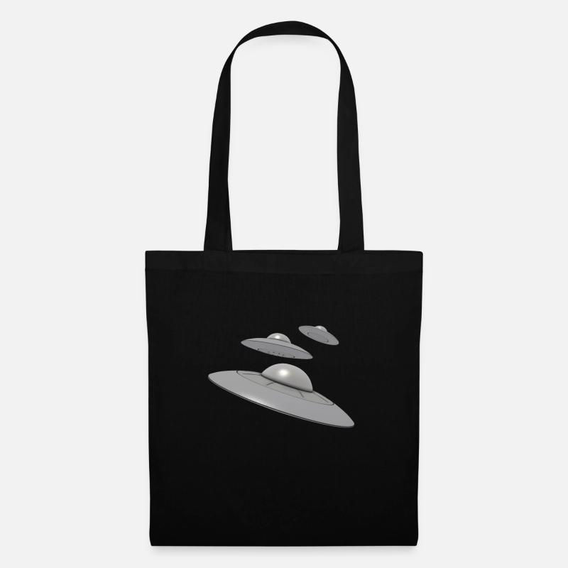 3 OVNI avec des extraterrestres - Sac en tissu - noir