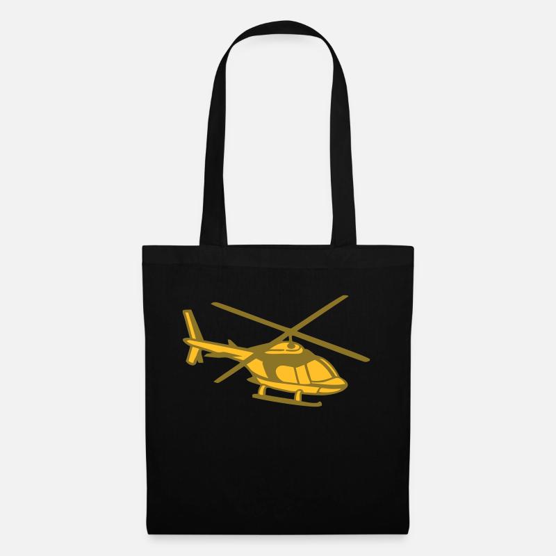 Hubschrauber - Stoffbeutel - Schwarz