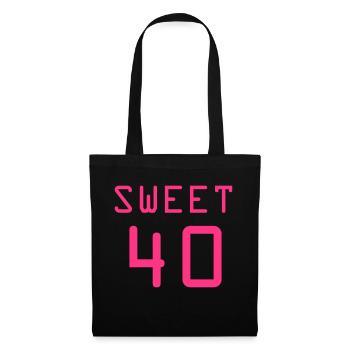 40 / anniversaire / Sport / Fête / quarante - Sac en tissu - noir - Devant