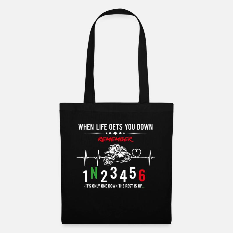 When life gets you down - Motorcycle / Motorrad - Stoffbeutel - Schwarz