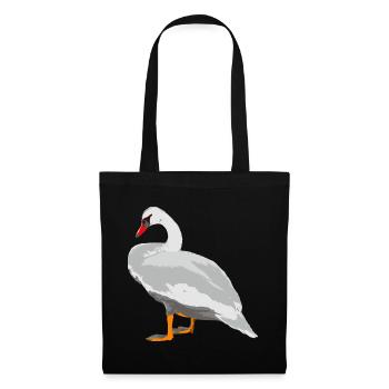 cygne - Sac en tissu - noir - Devant