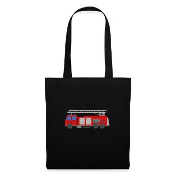 camion de pompiers - Sac en tissu - noir - Devant