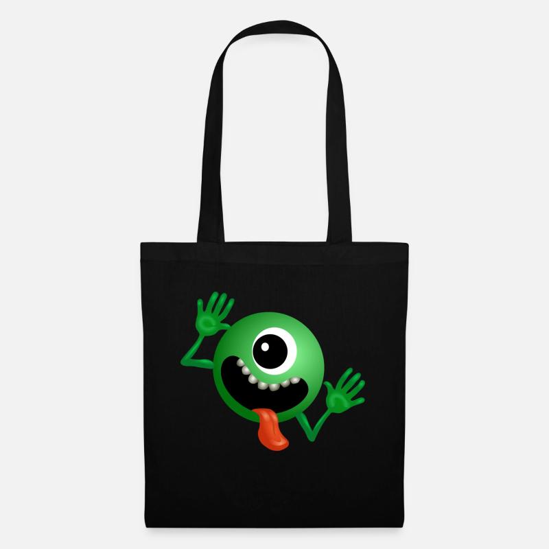 Lustiger Alien - Stoffbeutel - Schwarz