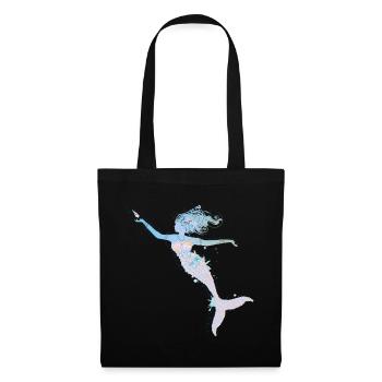 playful mermaid in cool pastel colors - Tote Bag - black - Front