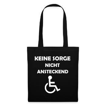 Rollstuhl Keine Sorge - Stoffbeutel - Schwarz - Vorne