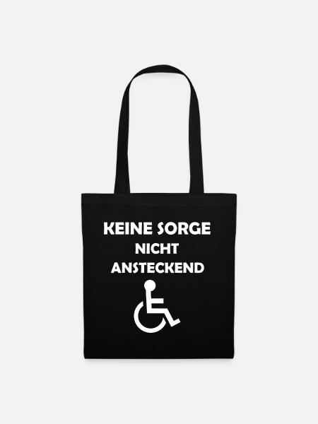 Rollstuhl Keine Sorge - Stoffbeutel - Schwarz