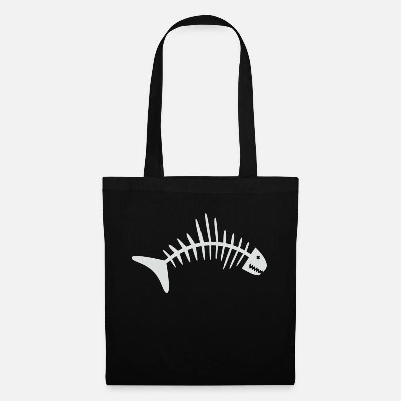 Fischgräte - Stoffbeutel - Schwarz