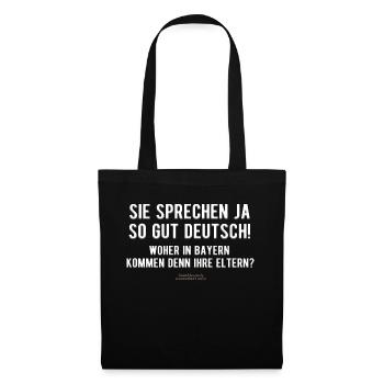 Sprüche T Shirt Deutsch sprechen - Stoffbeutel - Schwarz - Vorne
