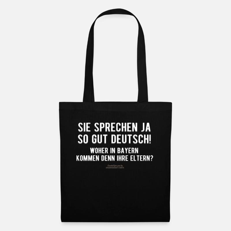 Sprüche T Shirt Deutsch sprechen - Stoffbeutel - Schwarz