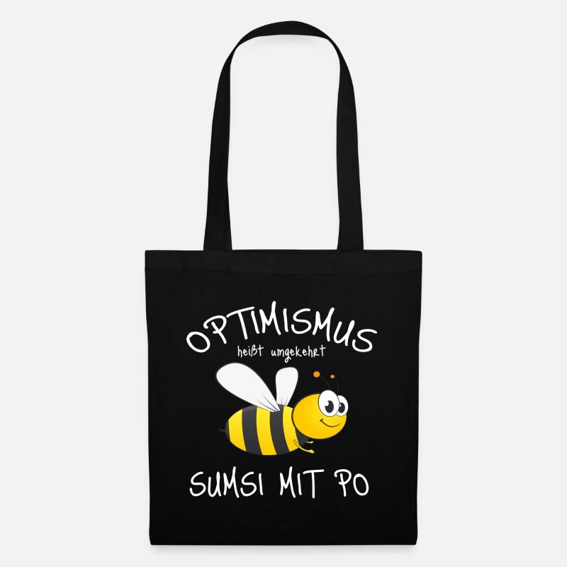 Optimistischer Bienen-Charme - Stoffbeutel - Schwarz