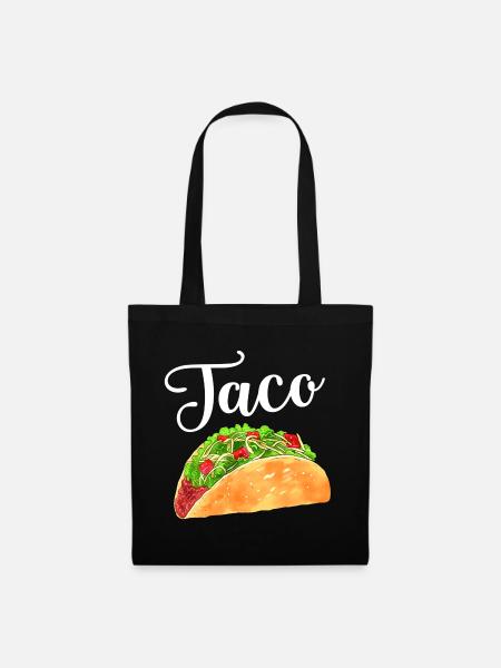 Aquarell-Taco - Stoffbeutel - Schwarz