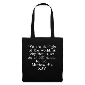 Matthew 5:14 KJV (White Font) - Tote Bag - black - Front