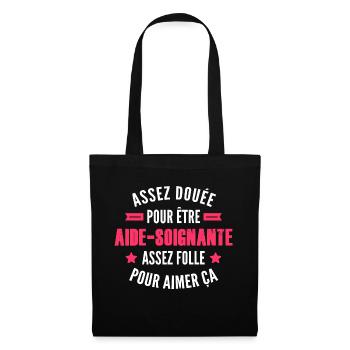 assez doué pour être aide-soignante - Sac en tissu - noir - Devant