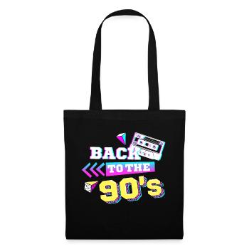 Back to the 90s 90er Jahre Retro - Stoffbeutel - Schwarz - Vorne